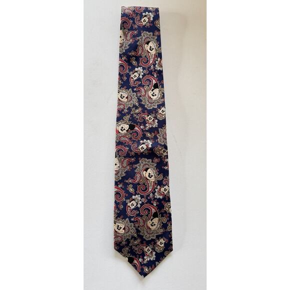 Mickey Mouse Tie Balancine the Tie Works VTG Blue Paisley Men Tie 59" - Picture 1 of 6